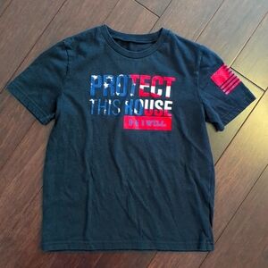 Under Armour, youth T-shirt shirt, protect this house, youth small, USA/flag